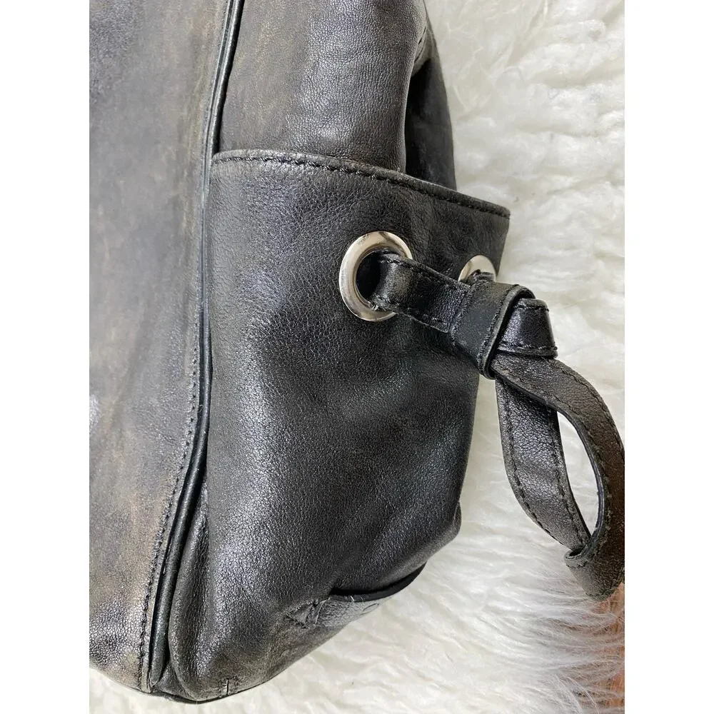 Cole Haan Black Soft Leather Hobo Handbag Purse‎ *